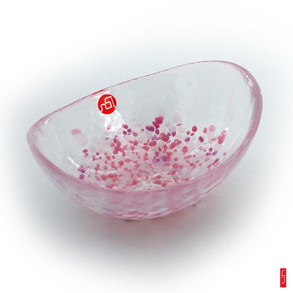 Coupelle en verre Tsugaru Vidro. thème sakura. 11.5 x 9 cm