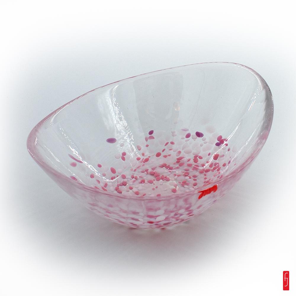 Coupelle en verre Tsugaru Vidro. thème sakura. 11 x 13.5 cm