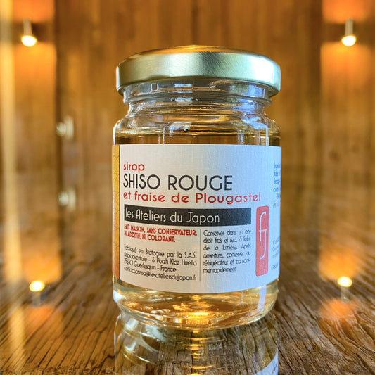 Sirop de shiso rouge et fraise de Plougastel 105ml - Les Ateliers du Japon